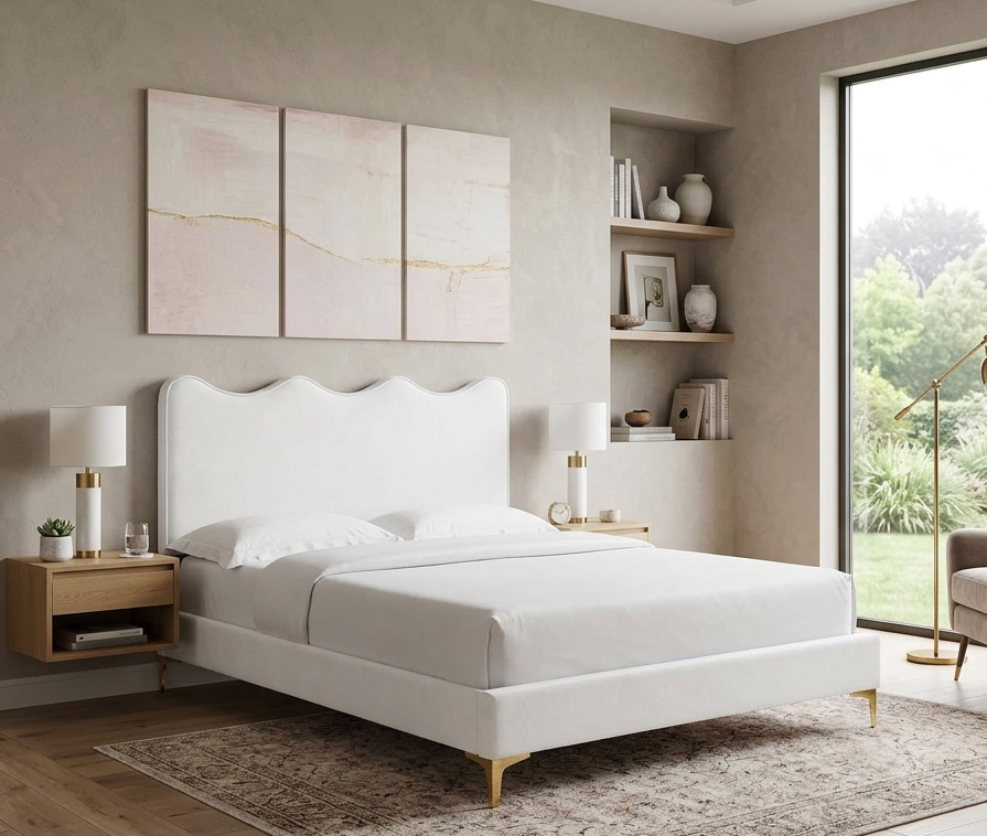 Ona Queen Platform Bed - White Denmark Home