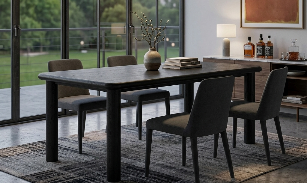 Elvar 72" Rectangular Wood Dining Table - Black Denmark Home
