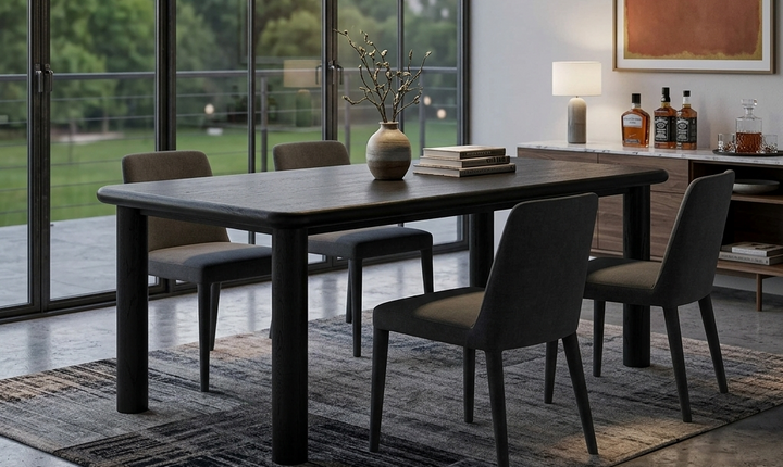 Elvar 72" Rectangular Wood Dining Table - Black Denmark Home