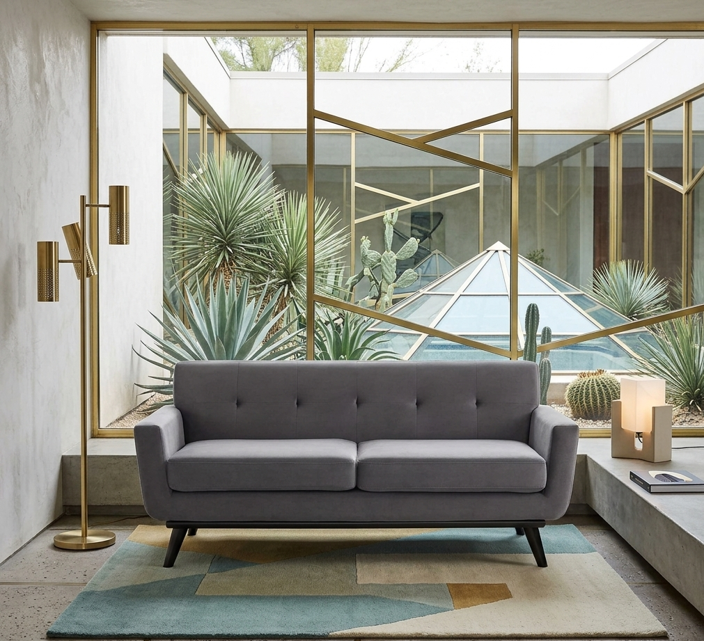 Koti Performance Velvet Loveseat – Gray