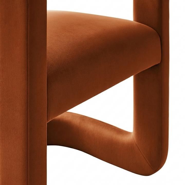 Vigo Velvet Barrel Dining Chair - Rust Denmark Home