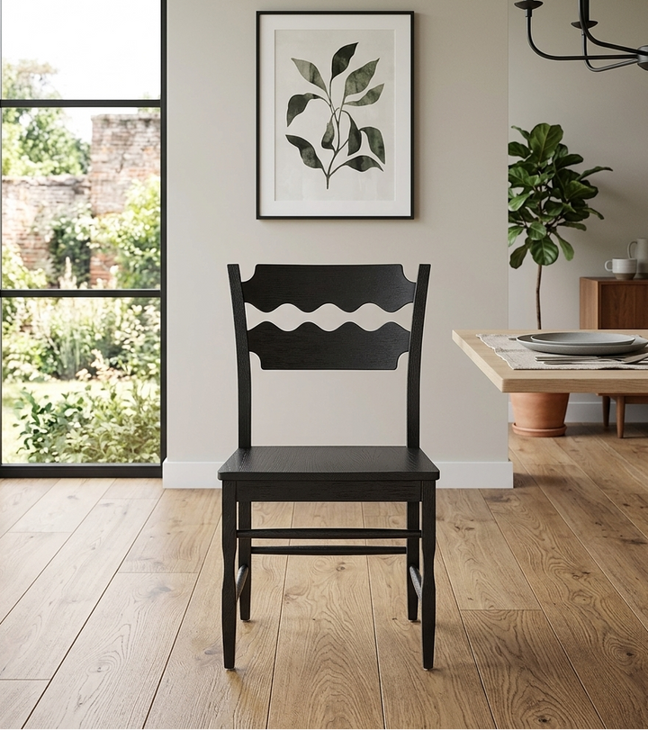 Kne Solid Oak Dining Chair - Black Denmark Home