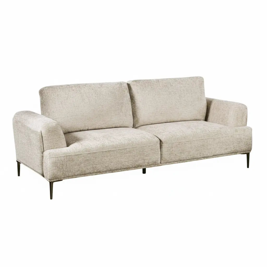Moden Sofa – Light Brown Chenille with Wide Seat and Flared Arms Denmark Home