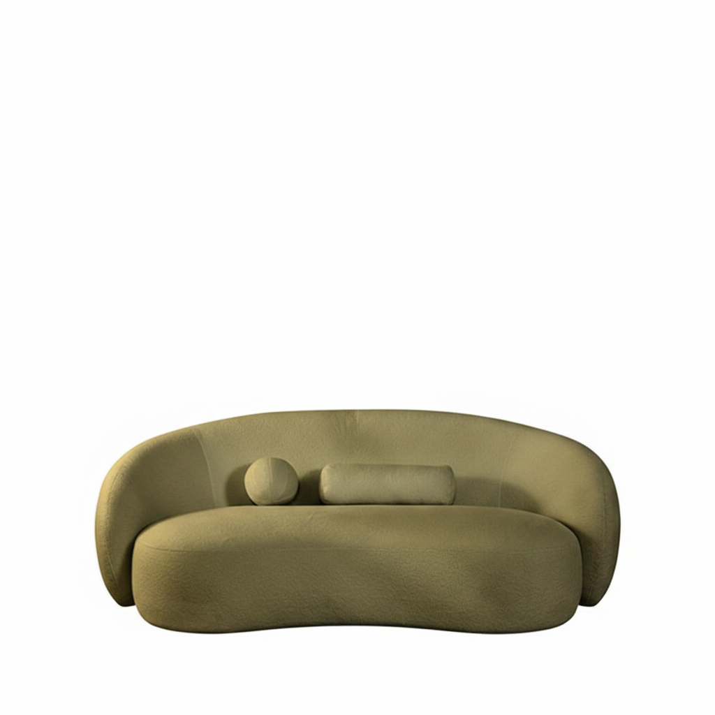 Plane Sofa – Olive Green Chenille Floating Design
