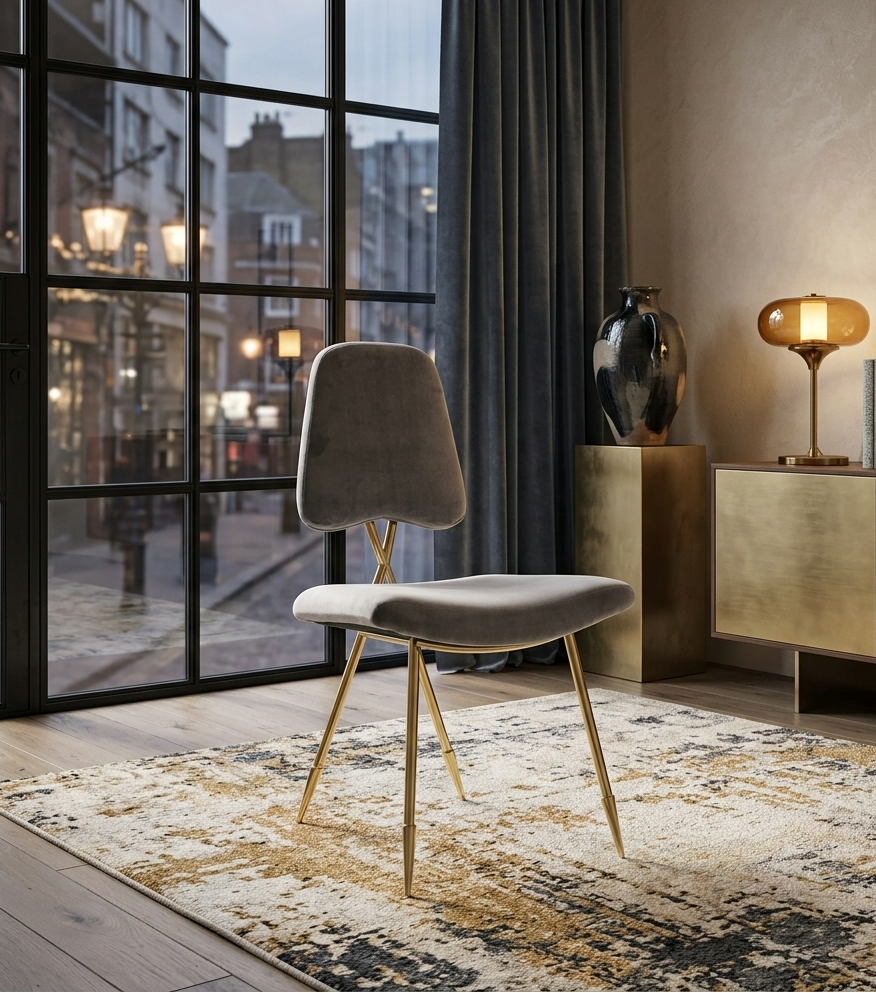 Sod Velvet Tufted Dining Chair – Gray Denmark Home