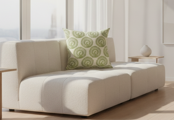 Isabelle Throw Pillow Set – Green Peacock Pattern Denmark Home