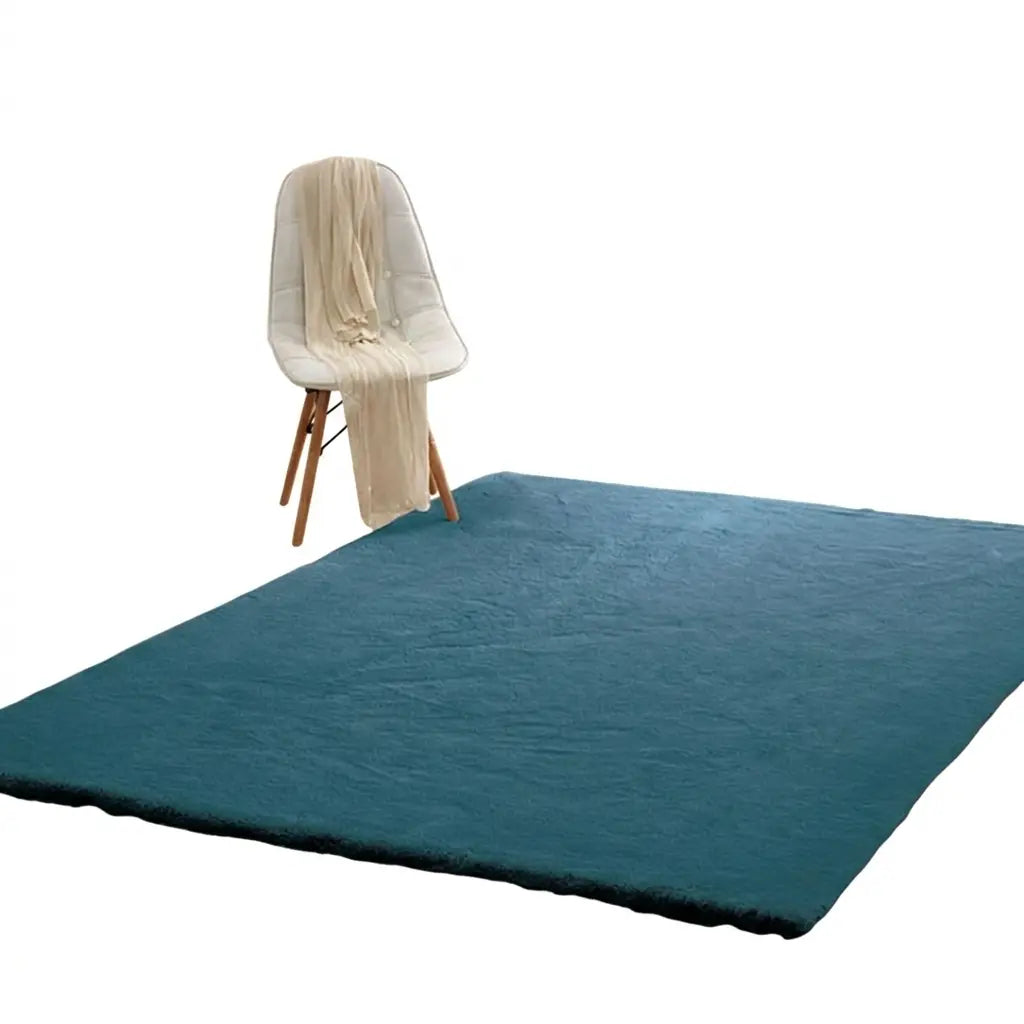 Leon plush Area Rug – Teal Faux Chinchilla Texture Denmark Home