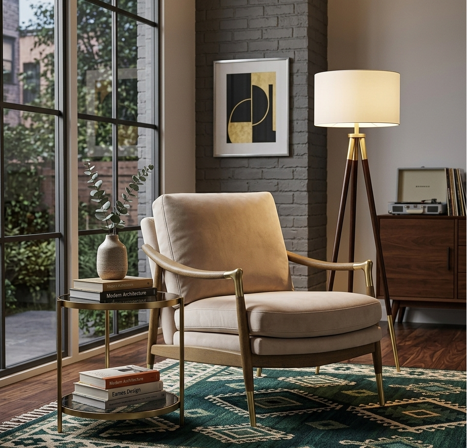 Elvano Performance Velvet Accent Chair - Almond Walnut Denmark Home