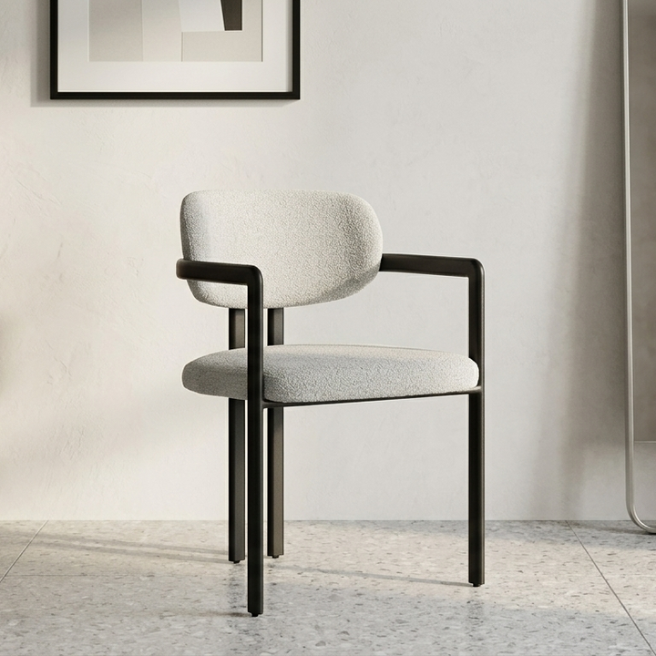 Vink Upholstered Barrel Dining Chair - Black Dove Gray Denmark Home