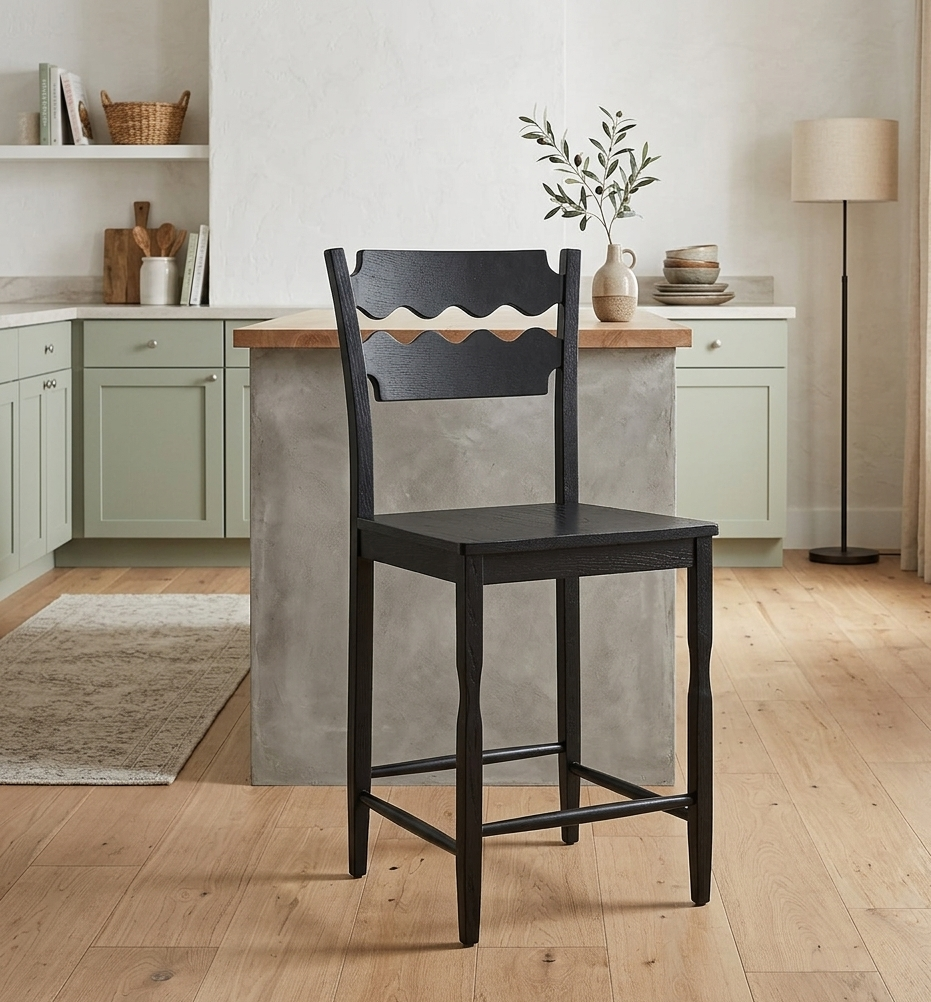 Kne Counter Stool - Black Denmark Home