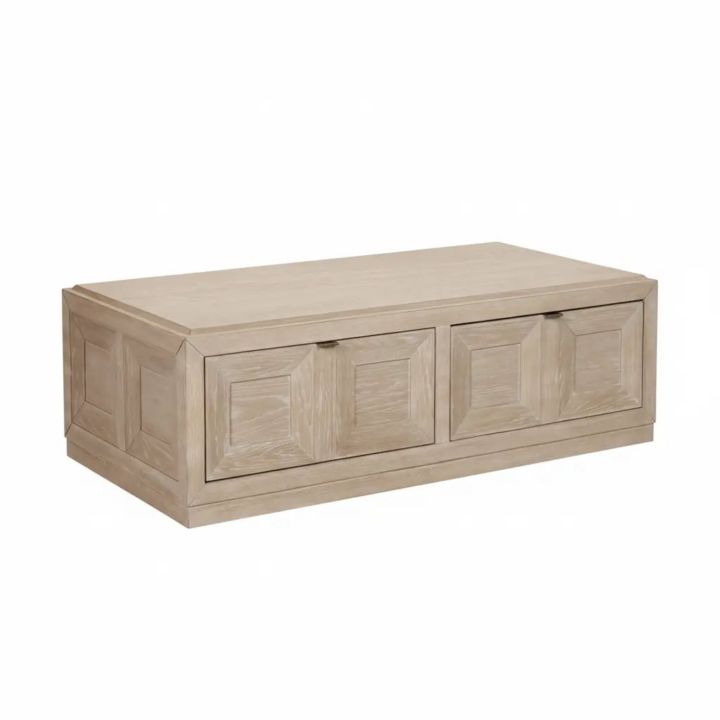 Axis Rectangular Cocktail Table – Tawny with Ornamental Sunken Panels Denmark Home