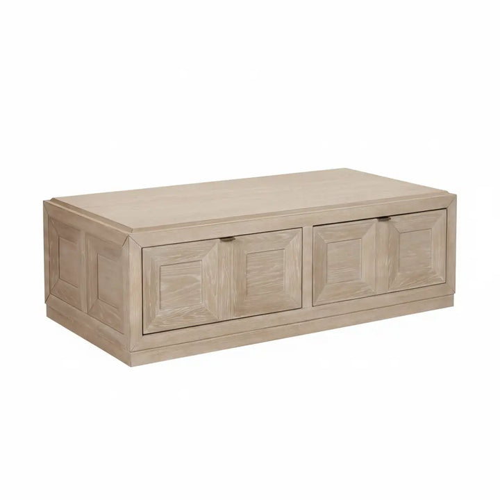 Axis Rectangular Cocktail Table – Tawny with Ornamental Sunken Panels Denmark Home