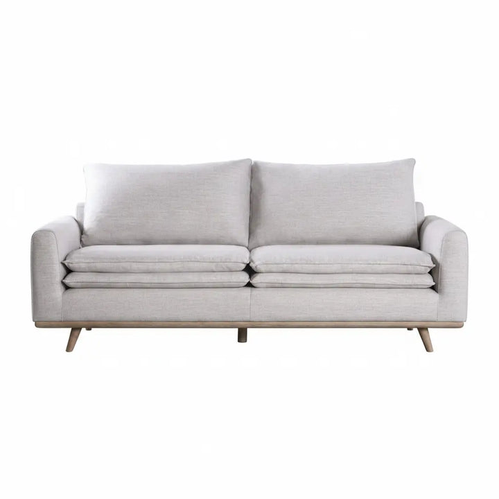 Liva Sofa – Dark Brown Frame with Linen White Cushions Denmark Home