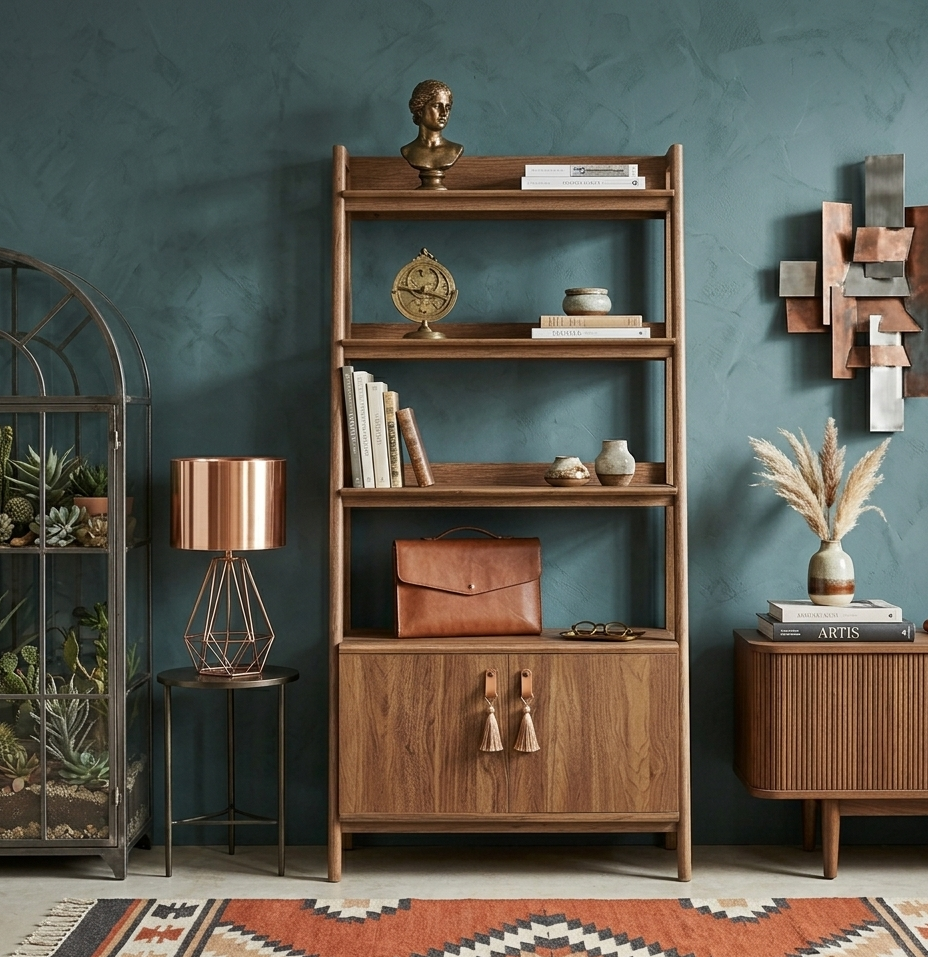 Teak Tiered Bookcase - Walnut Denmark Home