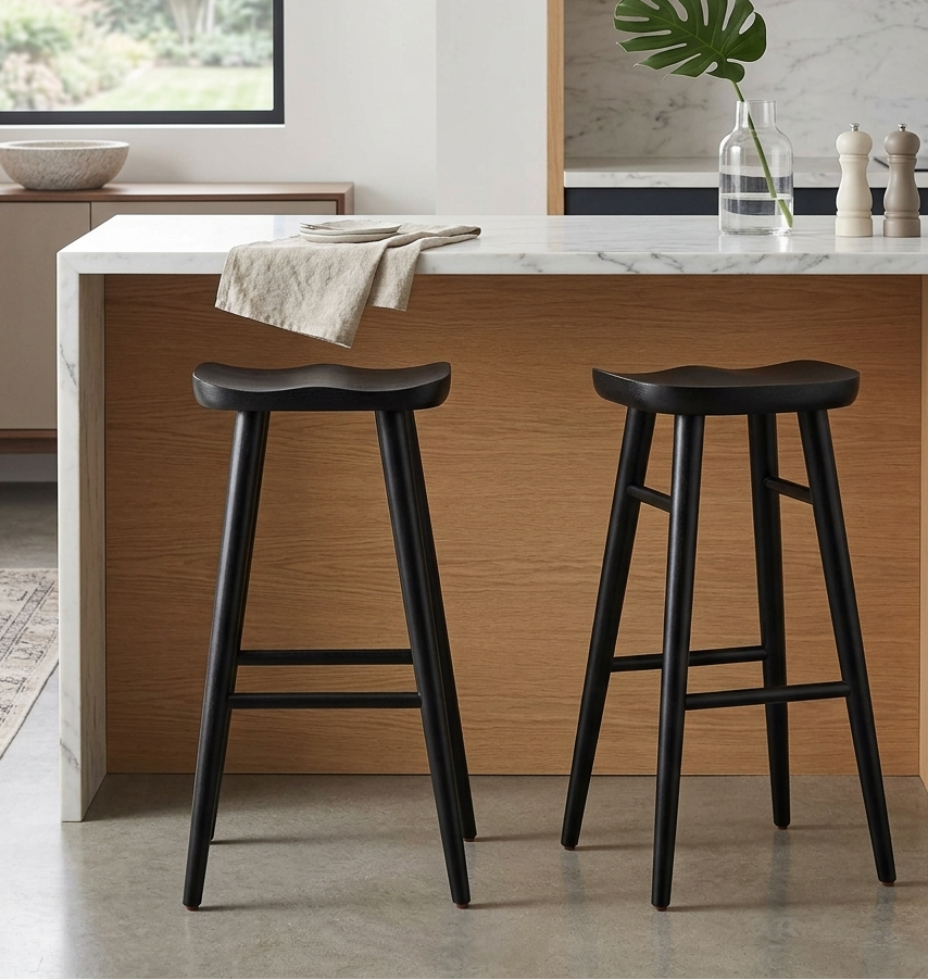 Skog Bar Stools Set of 2 - Black Denmark Home