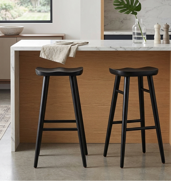 Skog Bar Stools Set of 2 - Black Denmark Home