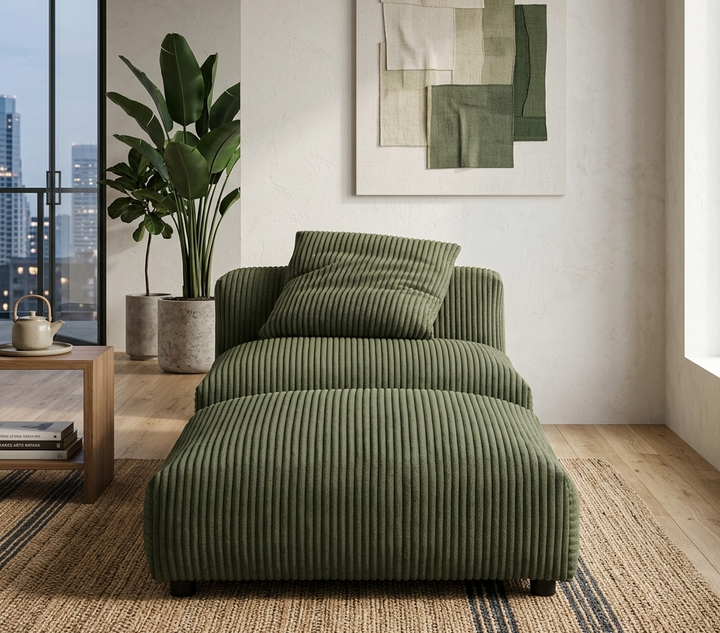 Lumi Modular Armless Chair and Ottoman Set – Fern Denmark Home