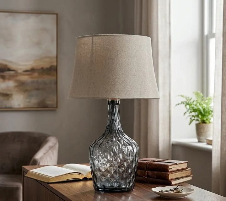 Lyra Table Lamp – Gray Hand-Blown Glass Denmark Home