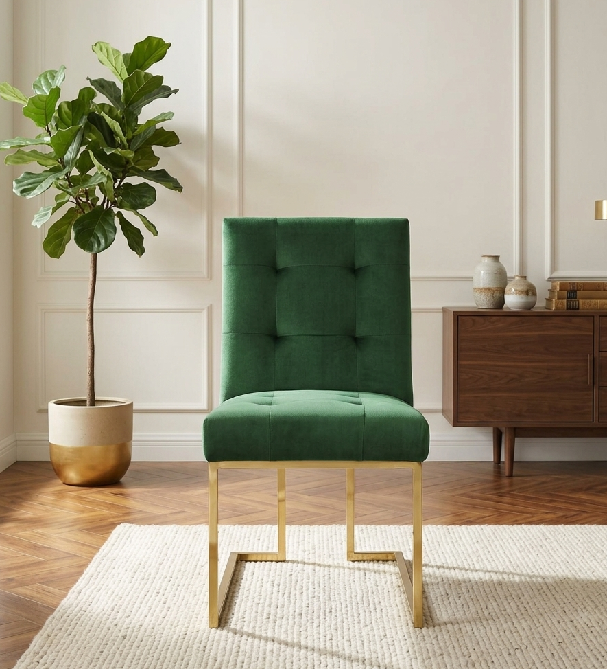 Valénza Velvet Dining Chair - Gold Emerald Denmark Home