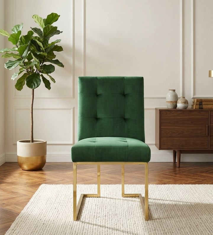 Valénza Velvet Dining Chair - Gold Emerald Denmark Home