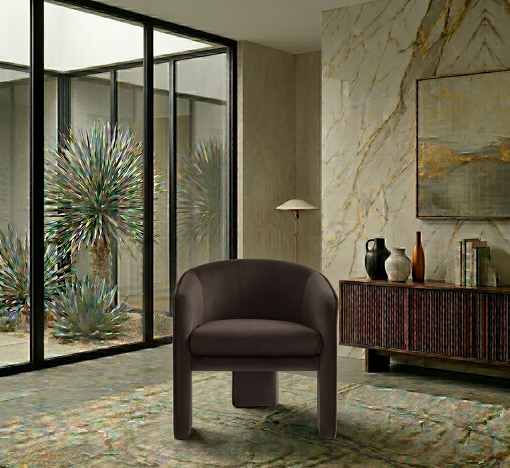 Vetmun Performance Velvet Accent Chair-Chocolate brown Denmark Home