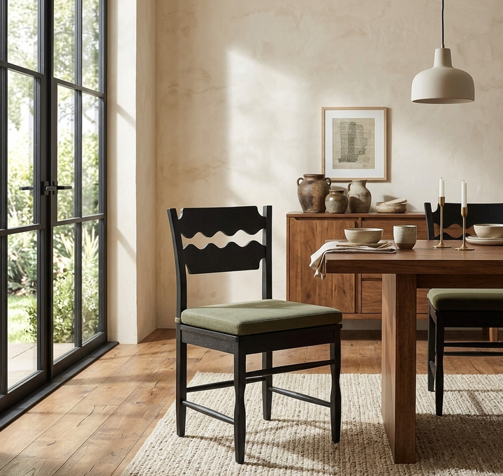 Kne Solid Oak Dining Chair - Black Sage Denmark Home