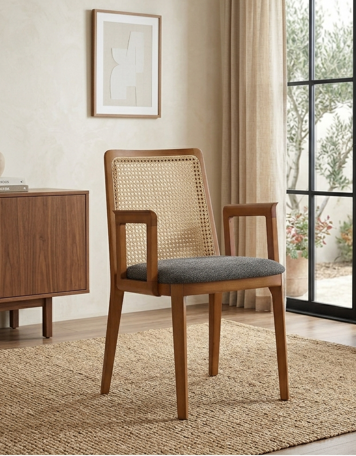 Briaré Dining Armchair - Honey Natural Gray Denmark Home