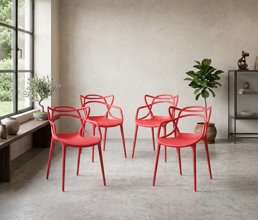 Virello Dining Chair Set - Red Denmark Home