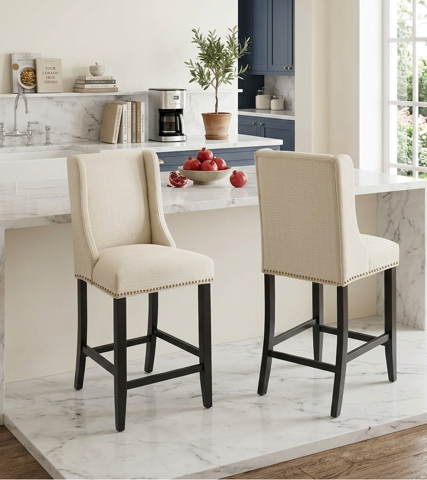 Mythos Upholstered Counter Stool - Beige Denmark Home