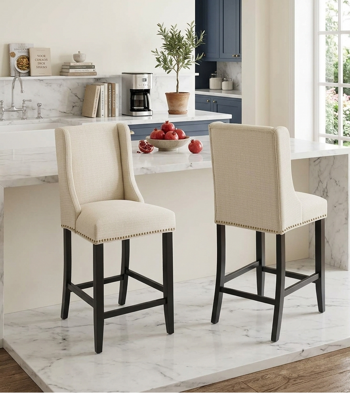 Mythos Upholstered Counter Stool - Beige Denmark Home