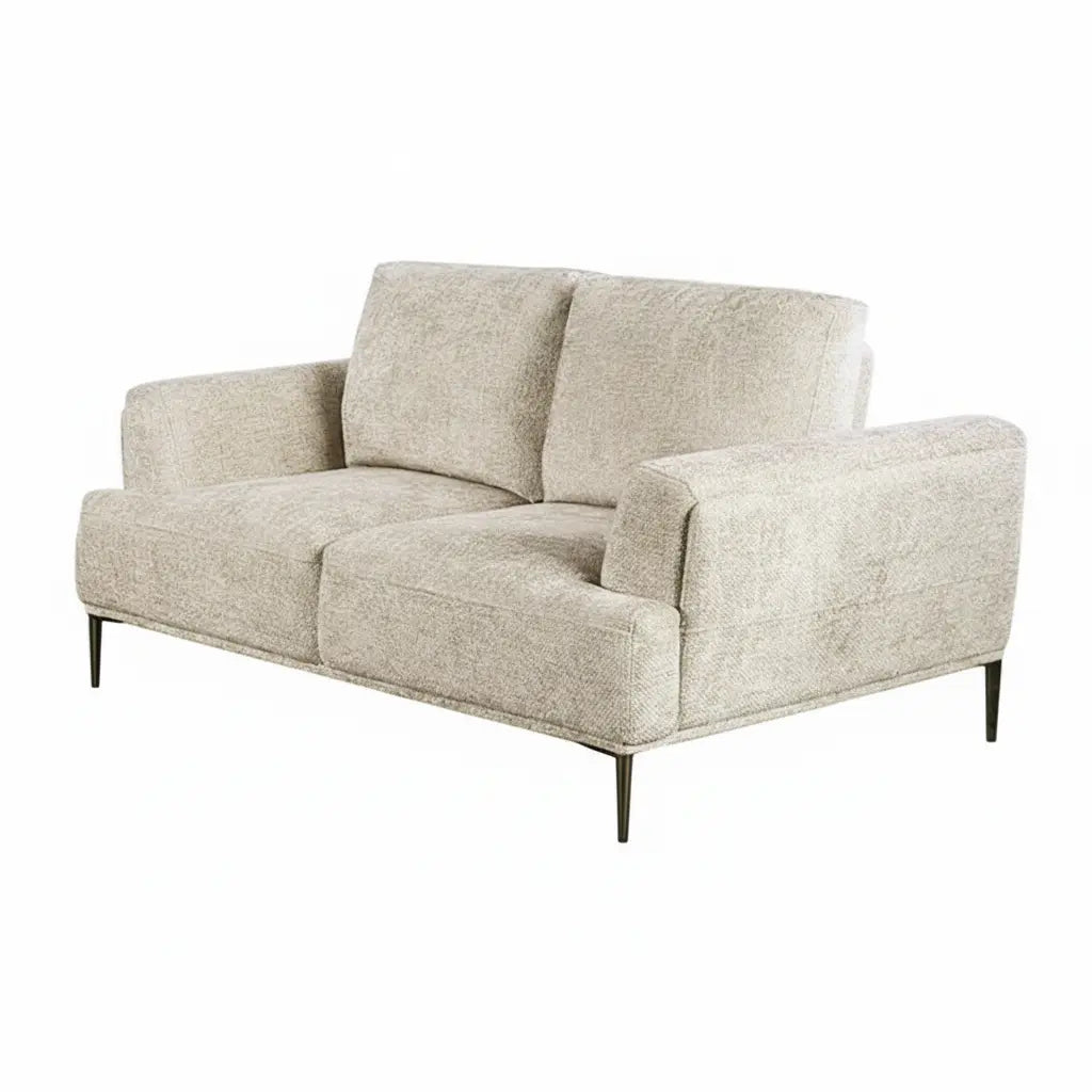 Moden Loveseat – Light Brown Chenille with Metal Legs Denmark Home