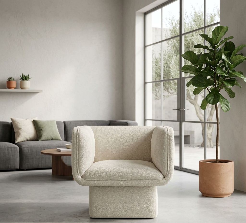 Revo Velvet Accent Armchair-Almond Denmark Home