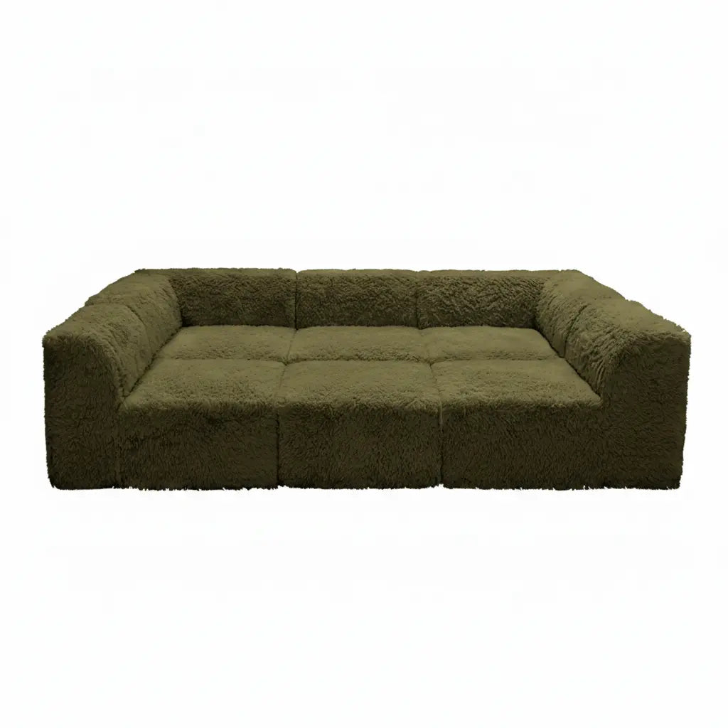 Riff Daybed – Olive Green Faux Fur with Compressed Foam Denmark Home