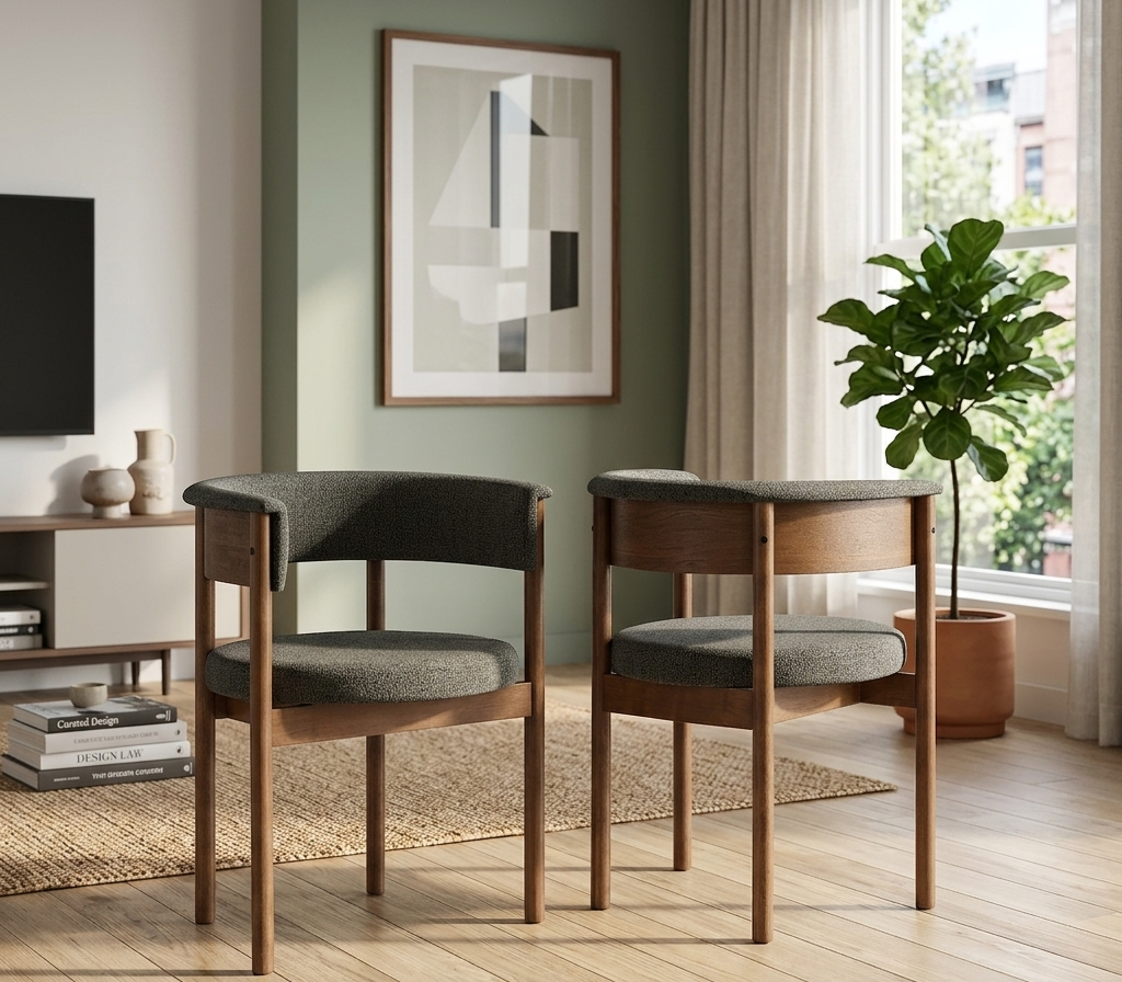 Brace Curved Dining Chairs  - Charcoal Denmark Home
