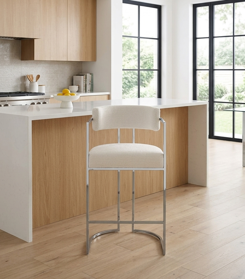 Orik Counter Stool - Silver Cream Denmark Home