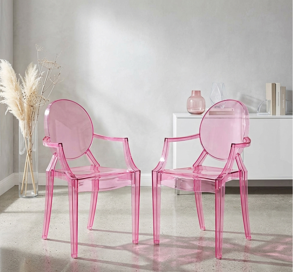 Lucien Arm Dining Chair Set - Pink Denmark Home