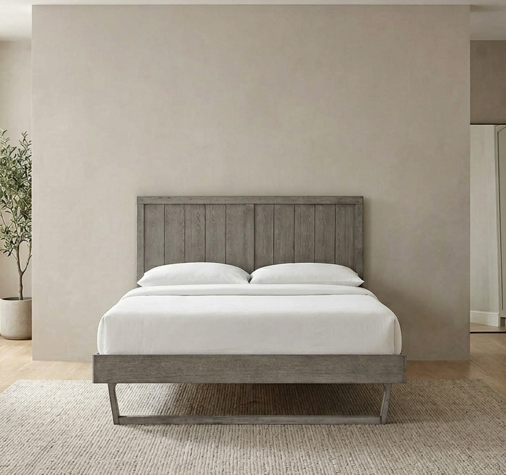 Hale Full Platform Bed – Gray Denmark Home