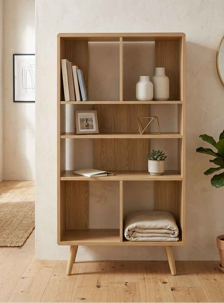 Koru 3 Tier Open Bookcase - Oak Denmark Home