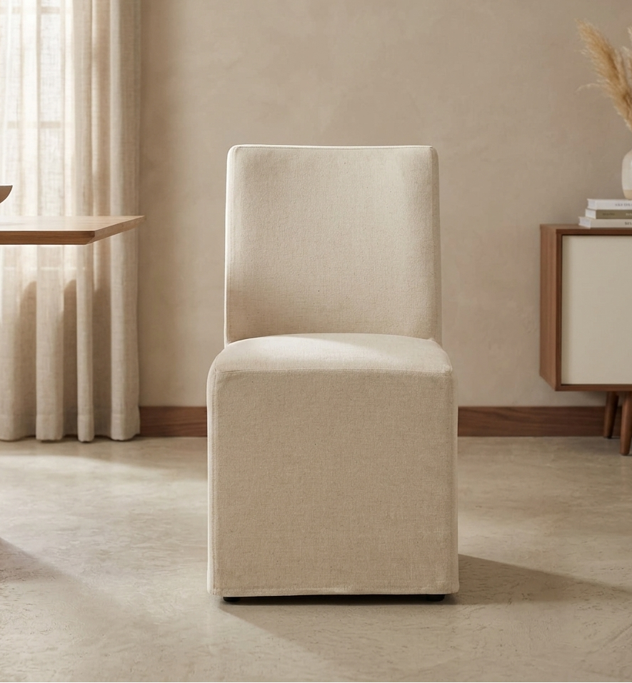 Doux Slipcovered Dining Side Chair - Linen Denmark Home