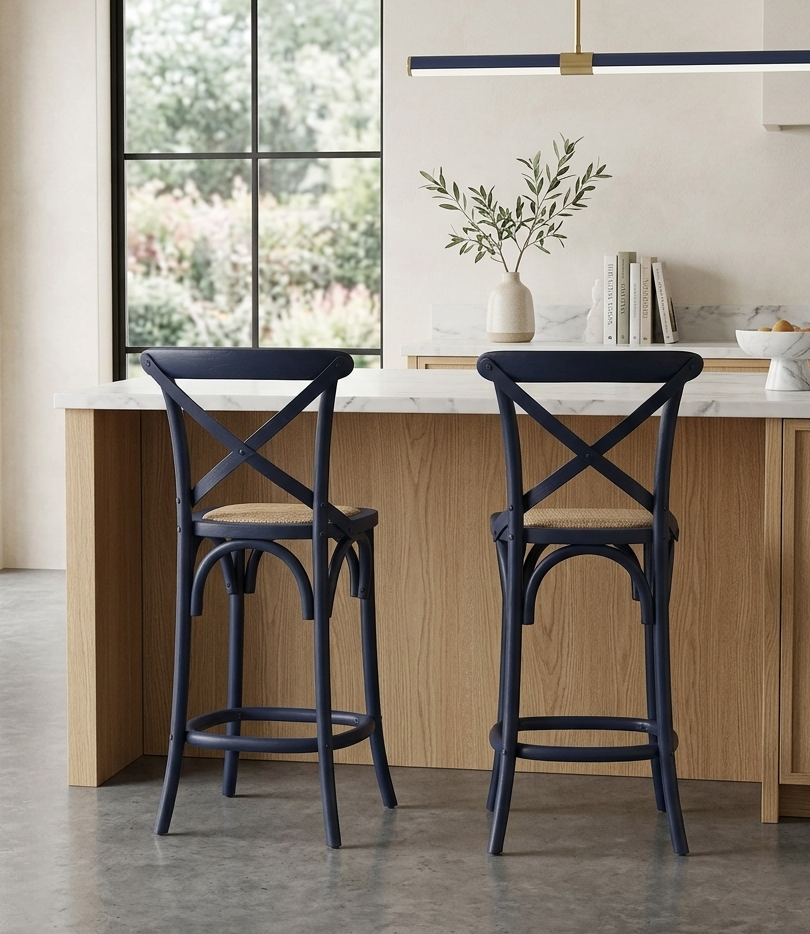 Bramwell Counter Stool - Midnight Blue Denmark Home