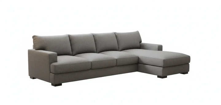Enzo Large L-Sectional – Right Chaise, Contemporary Gray Chenille Denmark Home