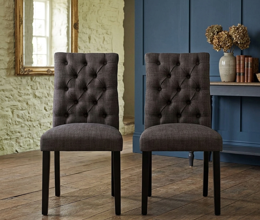 Nuovo Tufted Dining Chair - Brown Denmark Home