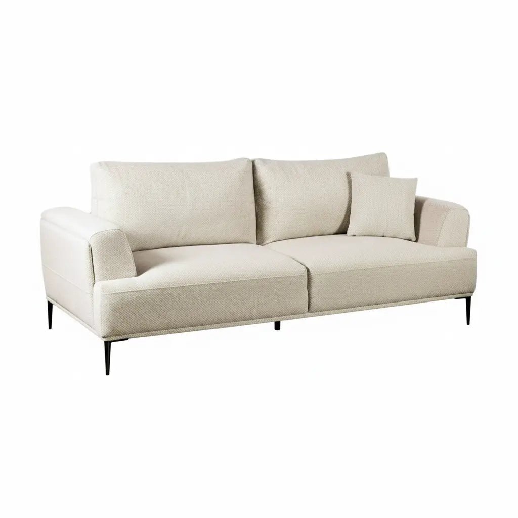 Moden Sofa – Beige Chenille with Wide Seat and Flared Arms Denmark Home