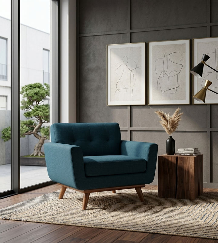 Koti Tufted Mid-Century Armchair – Azure Denmark Home