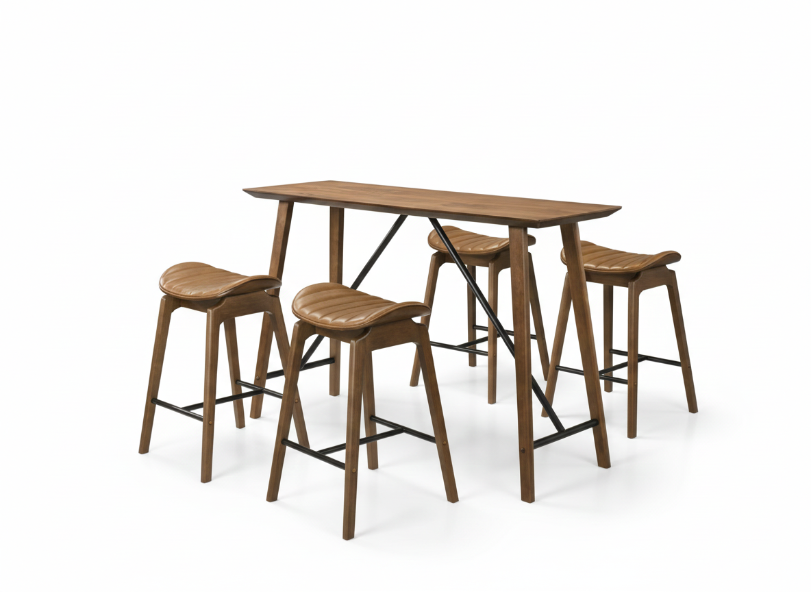 Aven Counter Height Table – Walnut Finish