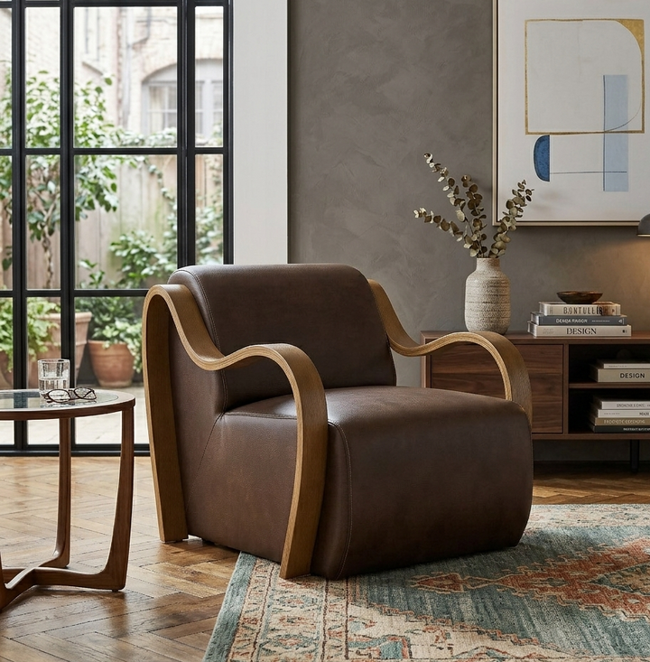 Birch Vegan Leather Accent Chair – Espresso Denmark Home