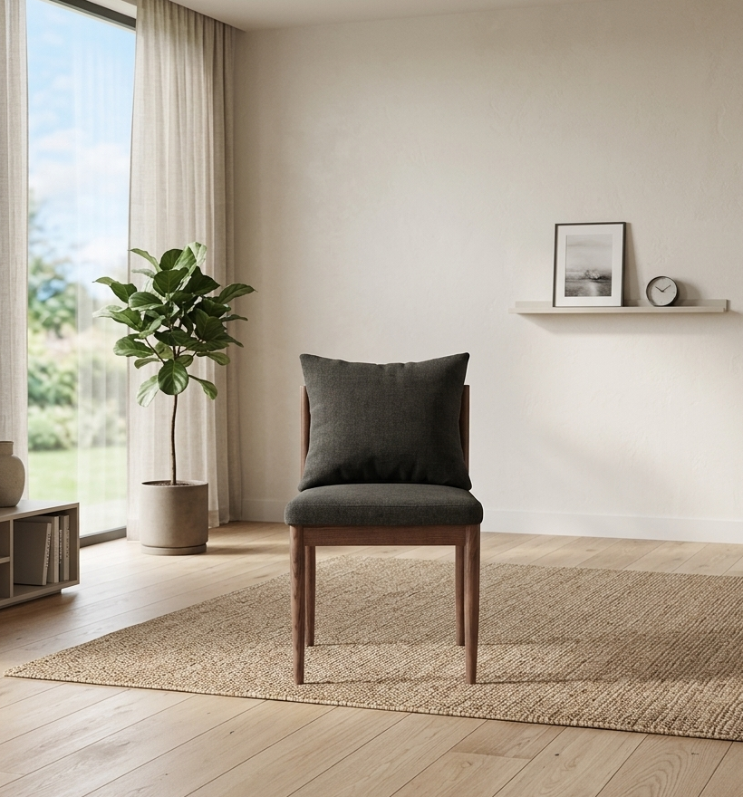 Lys Wood Dining Chair - Charcoal Denmark Home