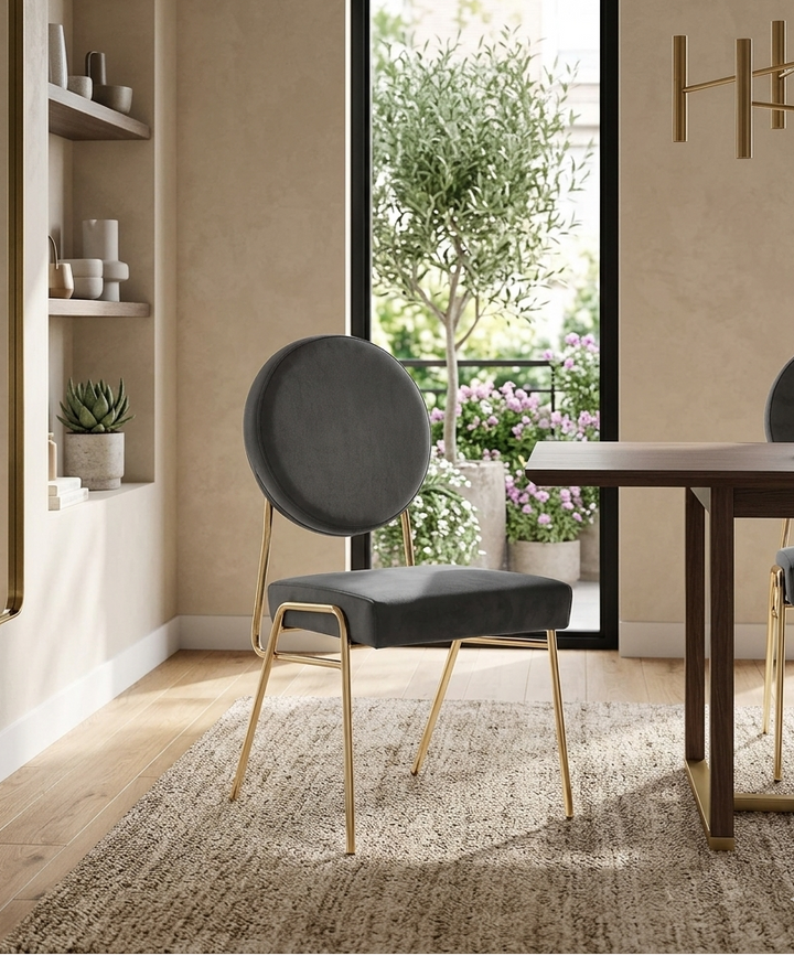 Stow Performance Velvet Dining Chair - Gold Gray Denmark Home