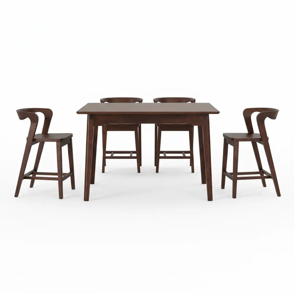 Halvar 5-Piece Counter-Height Dining Set – Rich Walnut Denmark Home