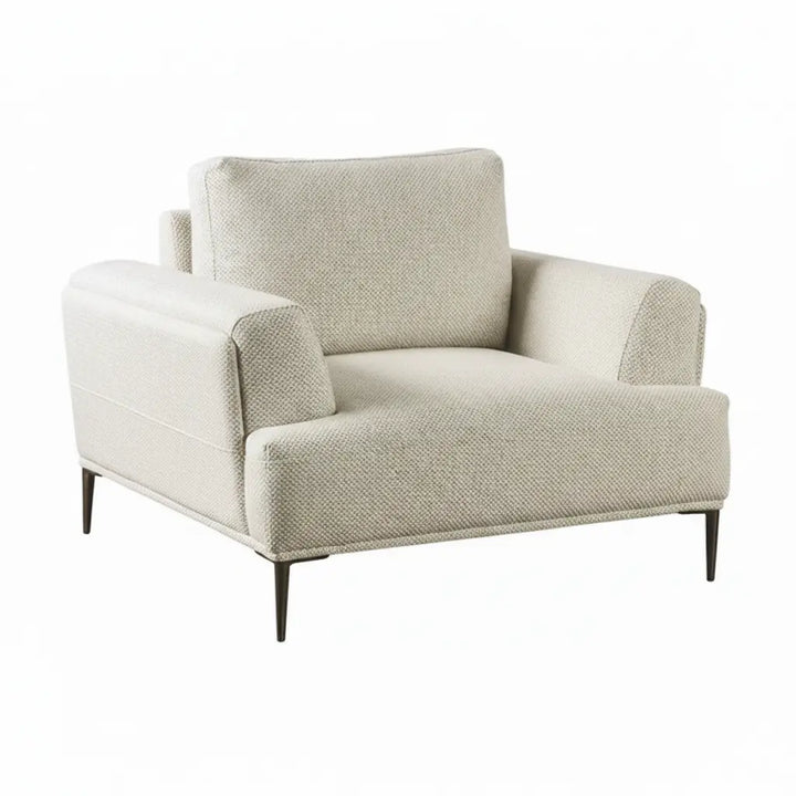 Moden Accent Chair – Beige Chenille with Metal Legs Denmark Home